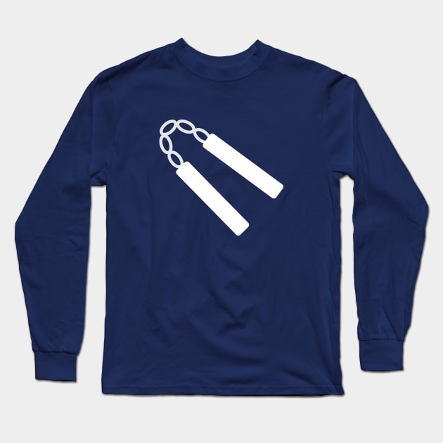 Nunchuks! The weapon of a true martial arts warrior! Long Sleeve T-Shirt by Crazy Collective